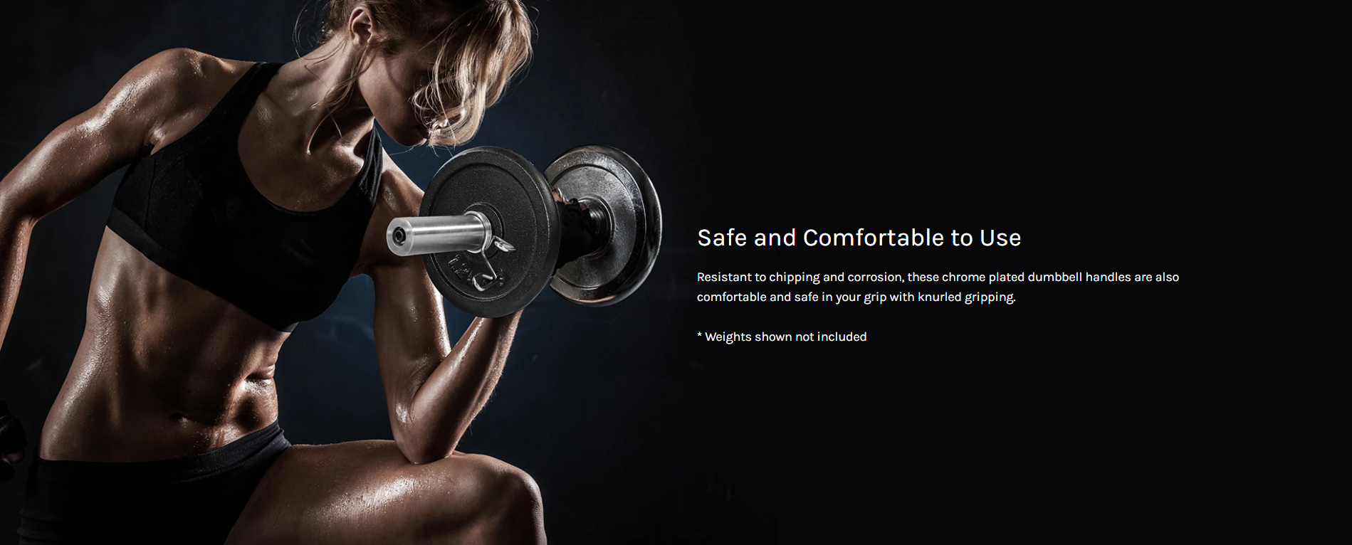 Dumbbell workout scene with dramatic lighting